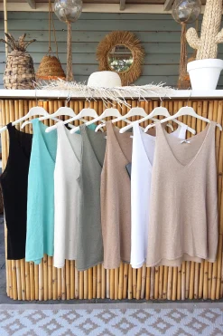 Knitwear Top Sanne met V-hals div. Kleuren