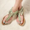 SL-18328 Slippers Beads Green