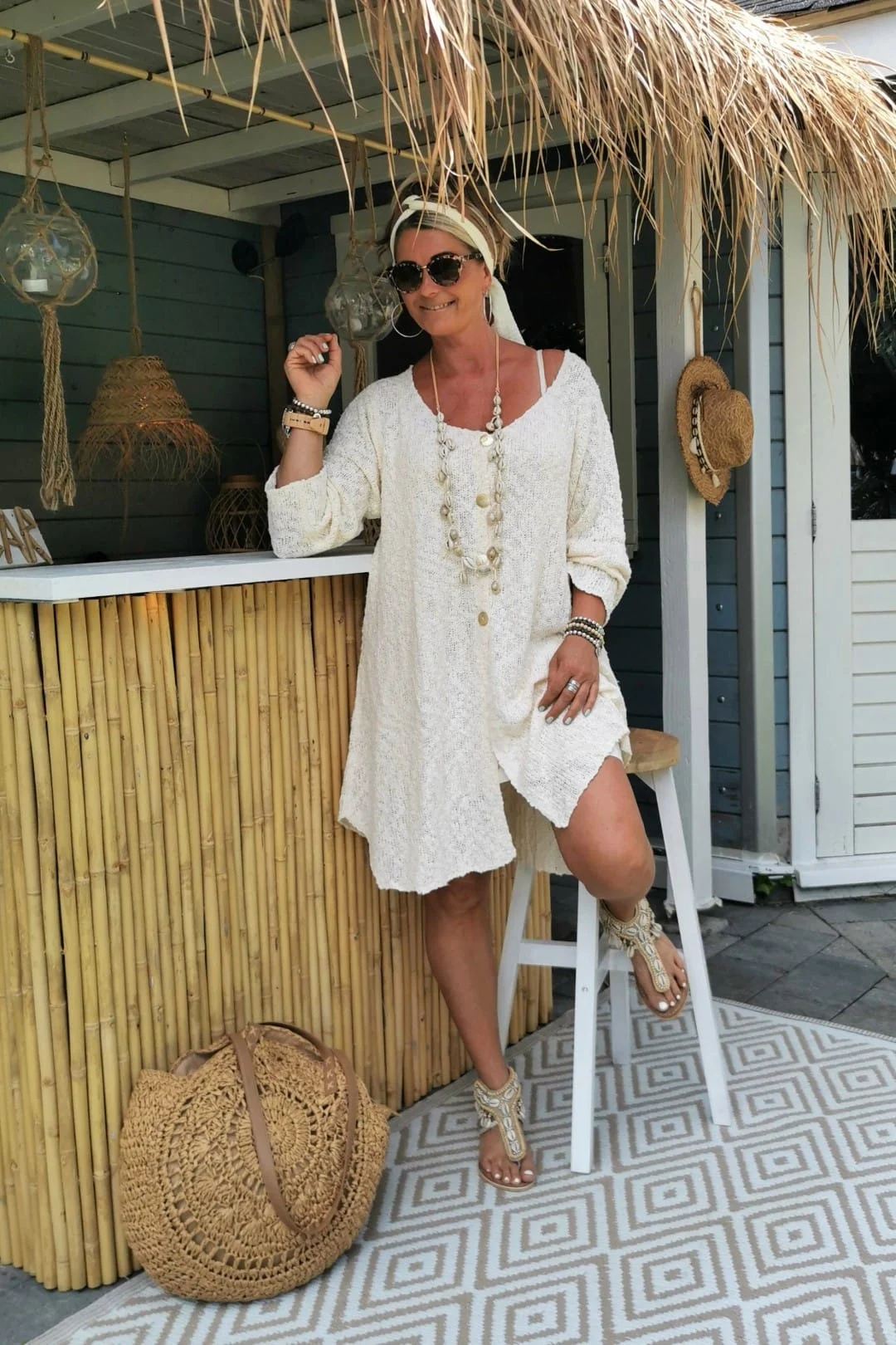 FA-371 Vest Trui Madelief Creme - Afbeelding 4