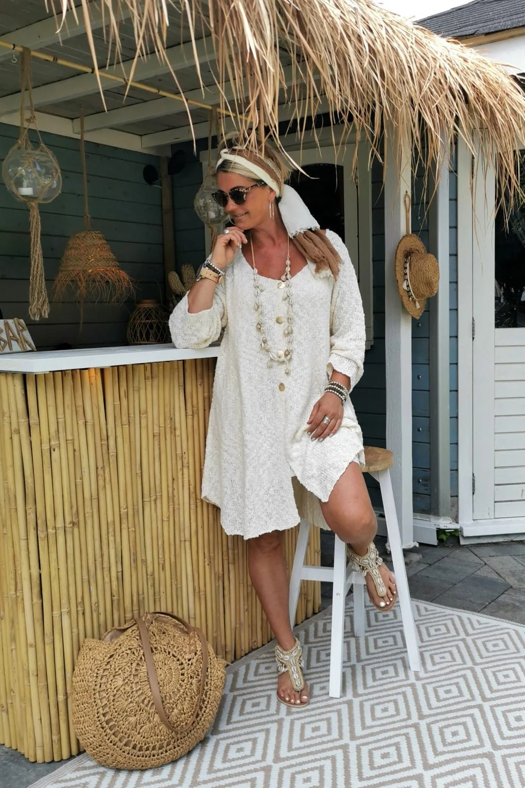 FA-371 Vest Trui Madelief Creme - Afbeelding 2
