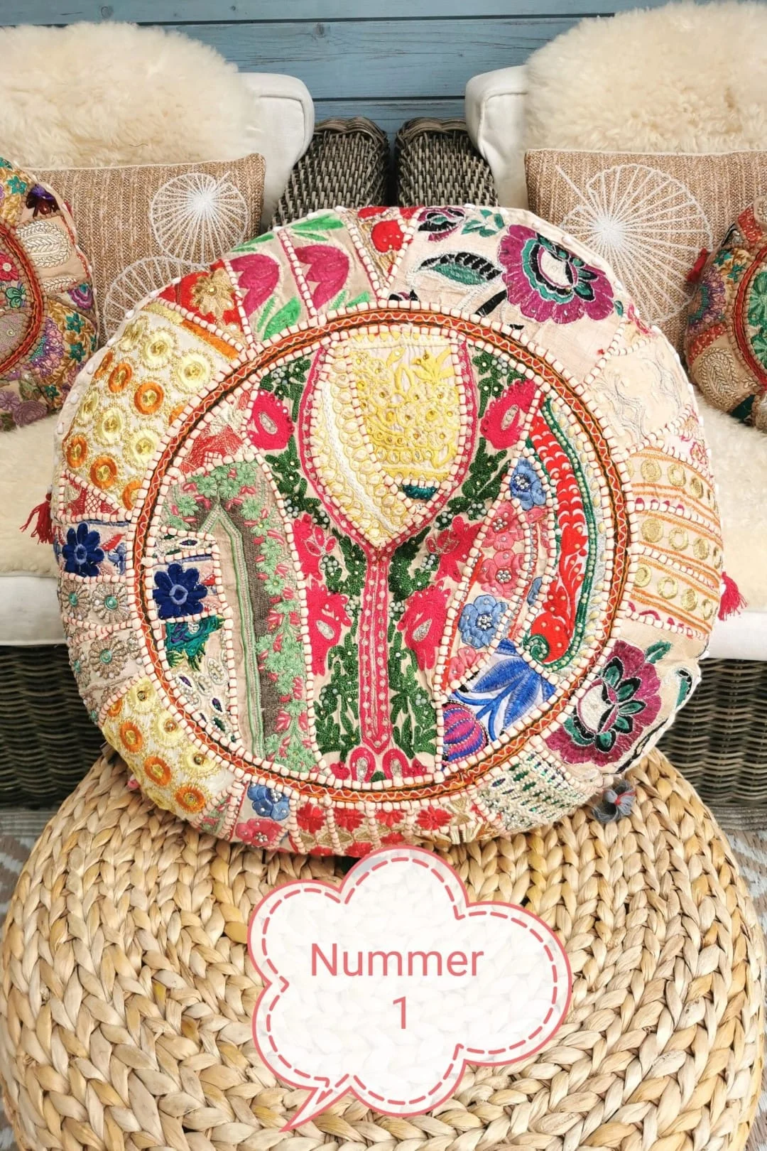 FA-587 Boho Leef/woon kussen Punjab - Afbeelding 2