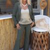 FA-663 Boho Basic Flared Pant Army.