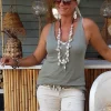 Boho Short Shelby met rafels Zand.