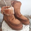 FA-774 Inspired Boho Lammy Boots Chestnut.