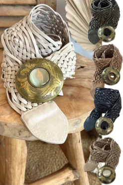 ACC-149 Boho Belt, Art Leather with Ornament div. Kleuren.