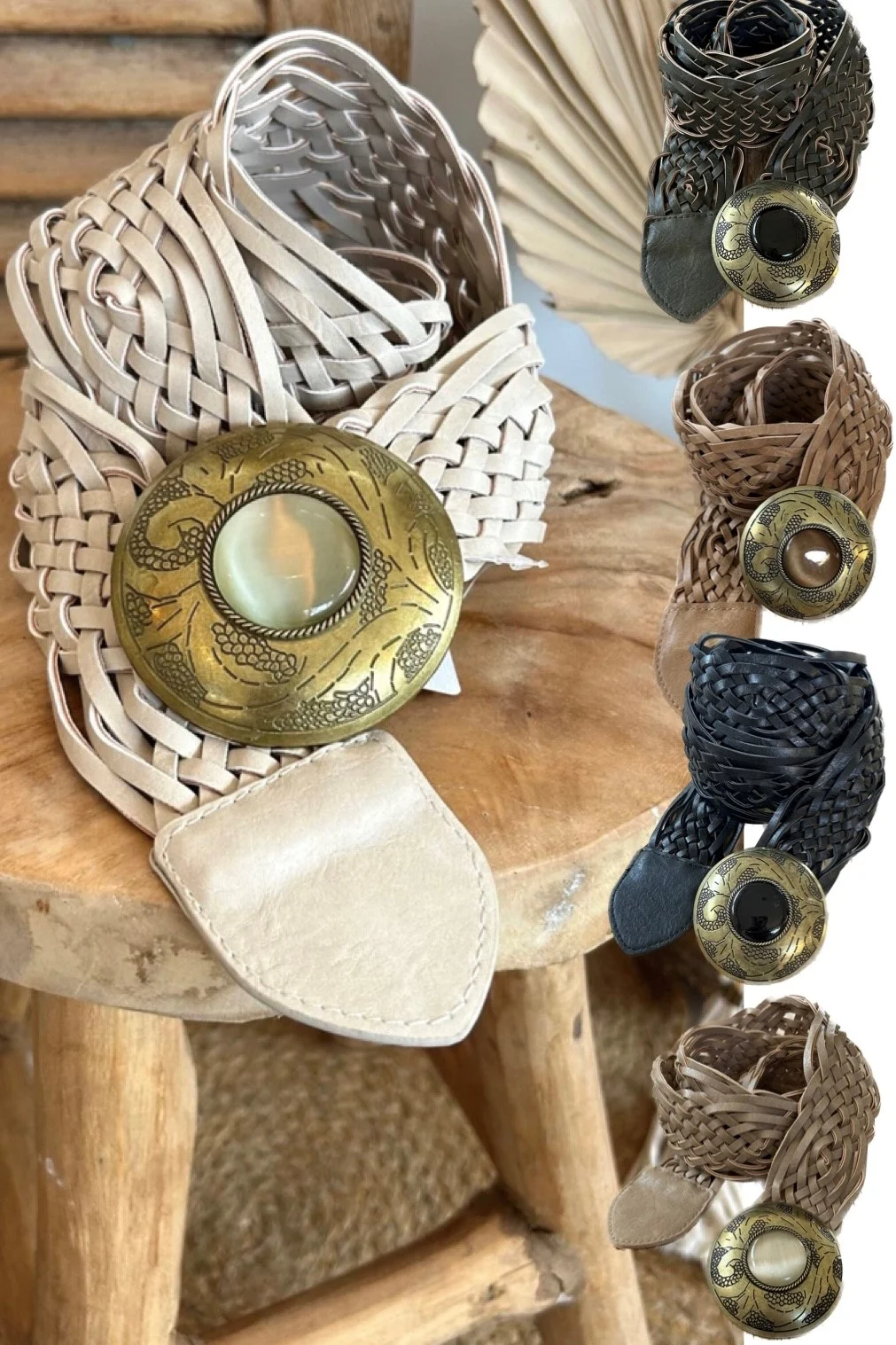 ACC-149 Boho Belt, Art Leather with Ornament div. Kleuren.
