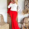 FA-846 Boho Basic Flared Pant Hot Red.