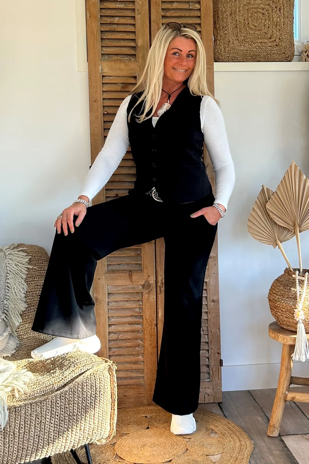FA-849 Boho Basic Gilet Zwart. (LEVERTIJD 2-7 WERKDAGEN) - Afbeelding 8