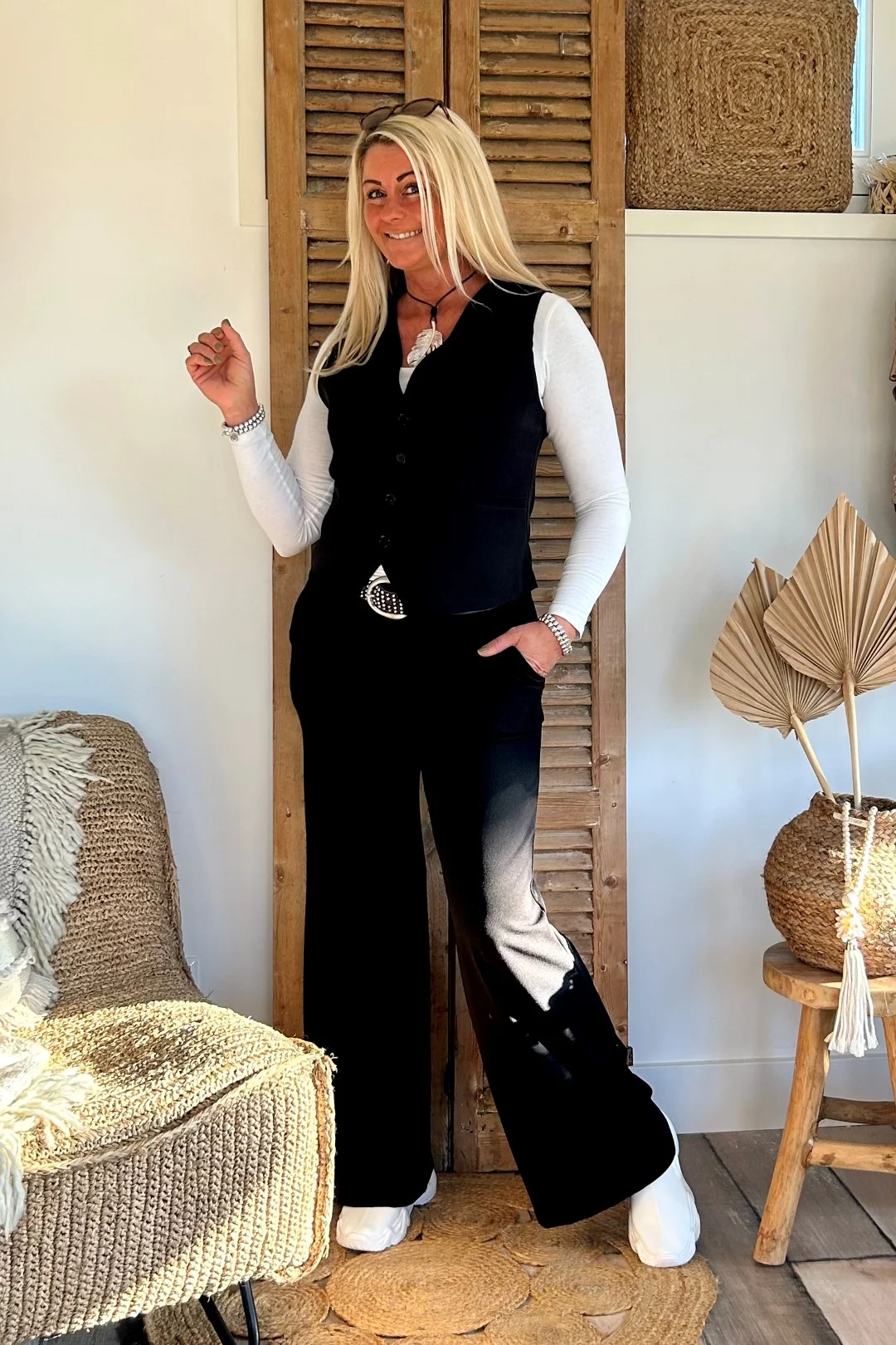 FA-849 Boho Basic Gilet Zwart. (LEVERTIJD 2-7 WERKDAGEN) - Afbeelding 7