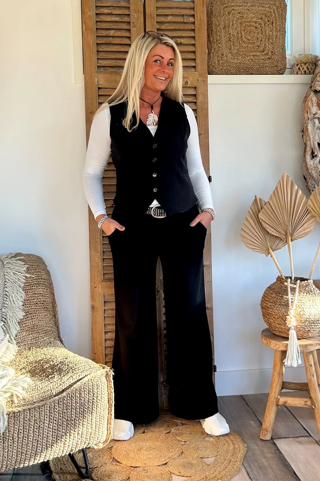 FA-849 Boho Basic Gilet Zwart. (LEVERTIJD 2-7 WERKDAGEN) - Afbeelding 9