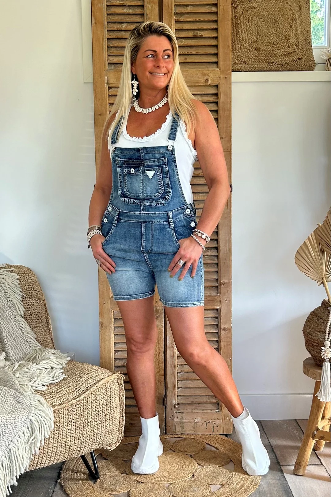 FA-897 Salopette Denim Short. - Afbeelding 2