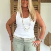 Boho Short Shelby met rafels, Army groen.