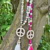 ACC-161 Peace Ketting met Schelpjes div. kleuren.
