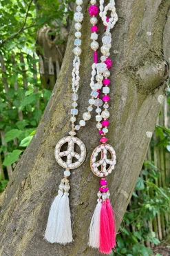 ACC-161 Peace Ketting met Schelpjes div. kleuren.