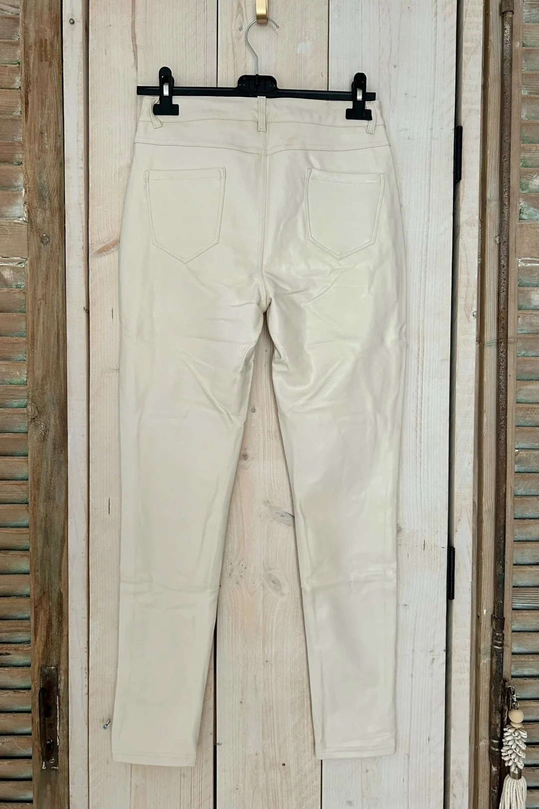 FA-1004 VS Miss PU leren 5-pocket Pant Ecru. - Afbeelding 13