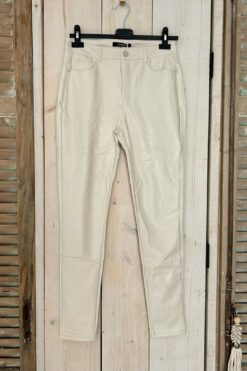 FA-1004 VS Miss PU leren 5-pocket Pant Ecru.