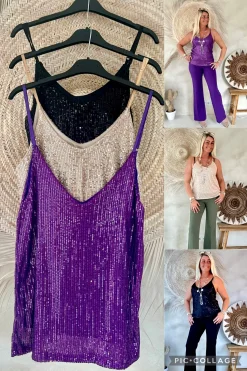 Spaghetti Top Milou met Lovers, diverse Kleuren.