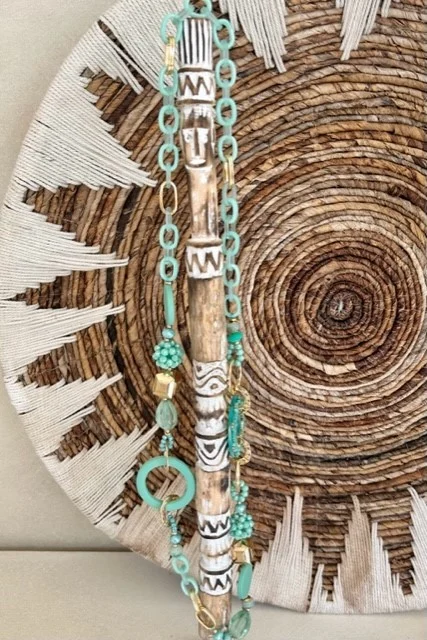 Fashion Ketting Amira met Ringen Mint/Aqua. - Afbeelding 2