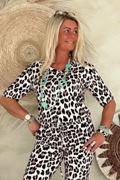 Travel Top Lea Leopard Korte mouw.