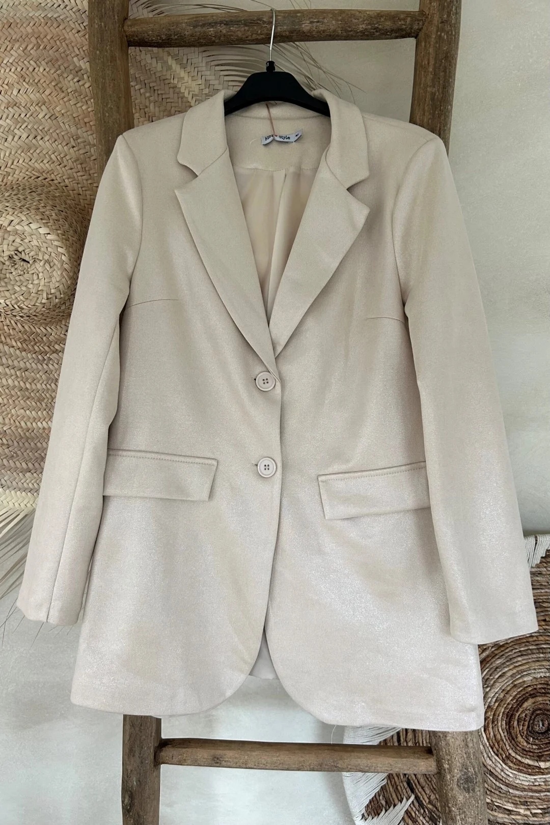 Suedine Colbert Stacey met Glans, Beige. (Levertijd 2-7 werkdagen) - Afbeelding 20