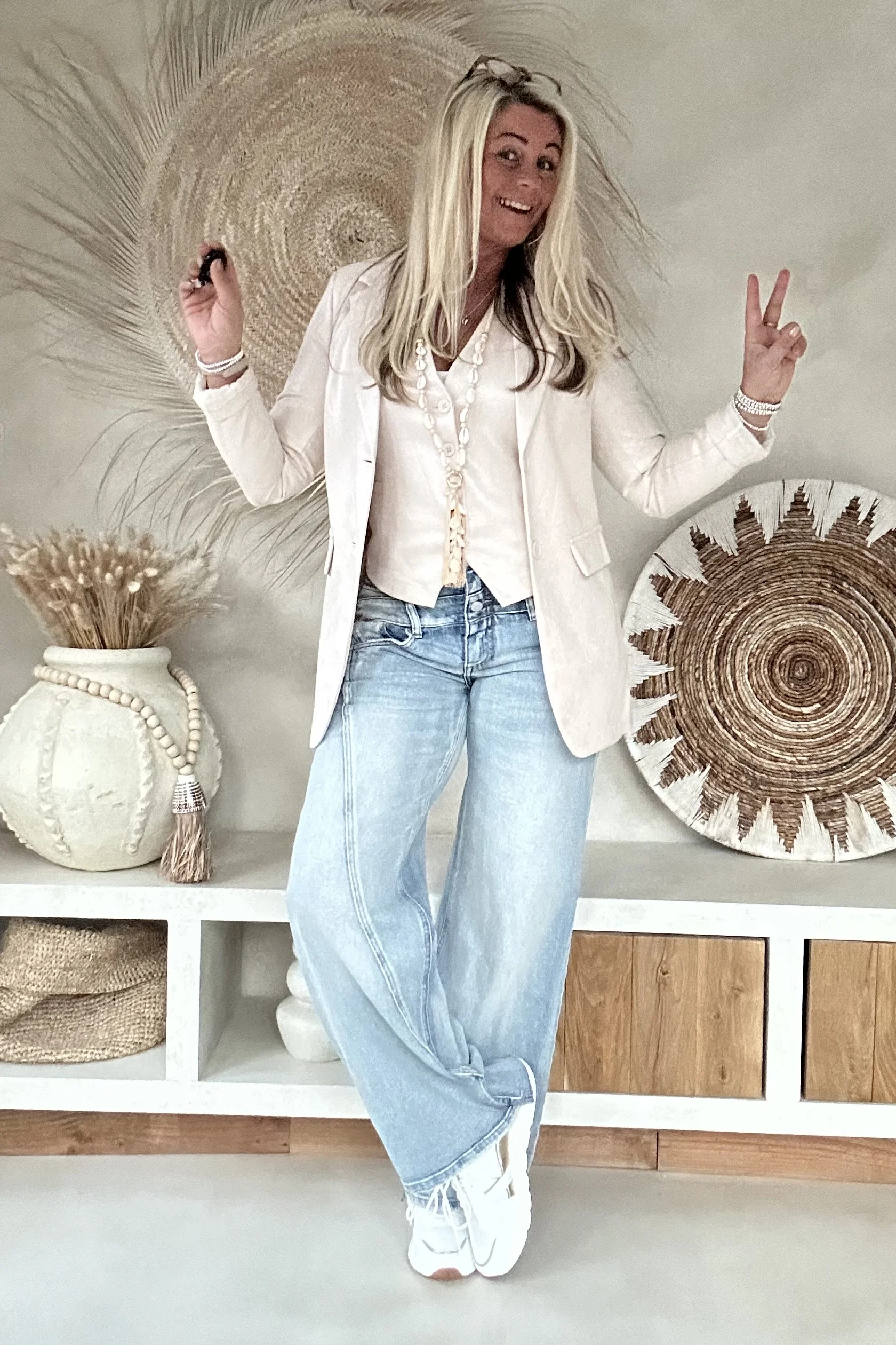Suedine Colbert Stacey met Glans, Beige. (Levertijd 2-7 werkdagen) - Afbeelding 11