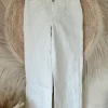Toxik "Wide Leg" Jeans Roxy met dubbele band, Gebroken Wit.