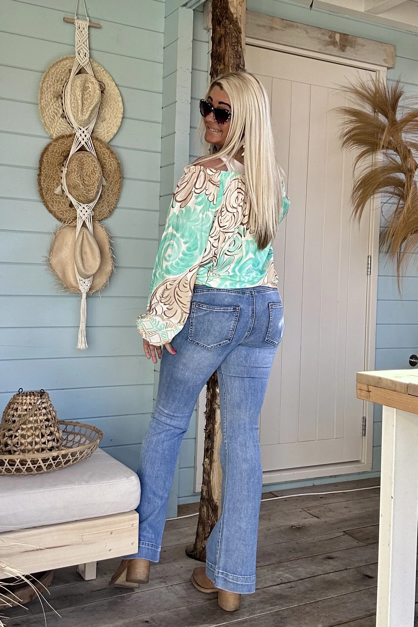 Flared jeans Josie, Mid Blauw. - Afbeelding 10