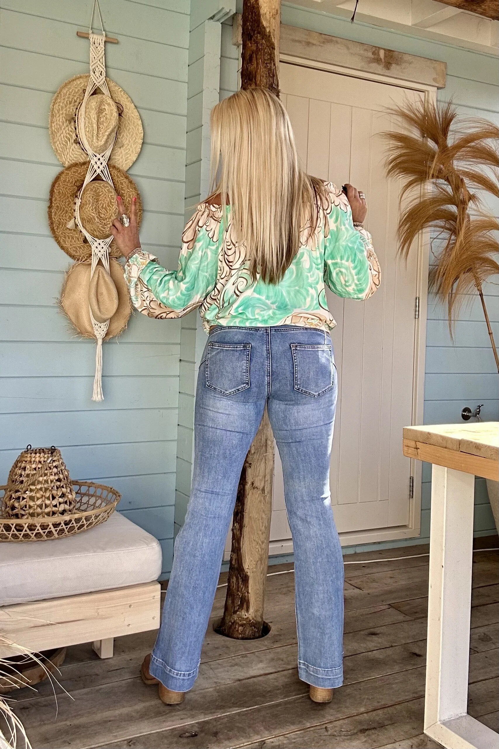 Flared jeans Josie, Mid Blauw. - Afbeelding 2