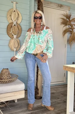 Flared jeans Josie, Mid Blauw.
