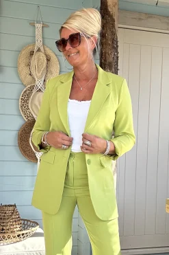 Boho Basic Colbert Chloe, Appel groen. (LEVERTIJD 2 TOT 7 WERKDAGEN)