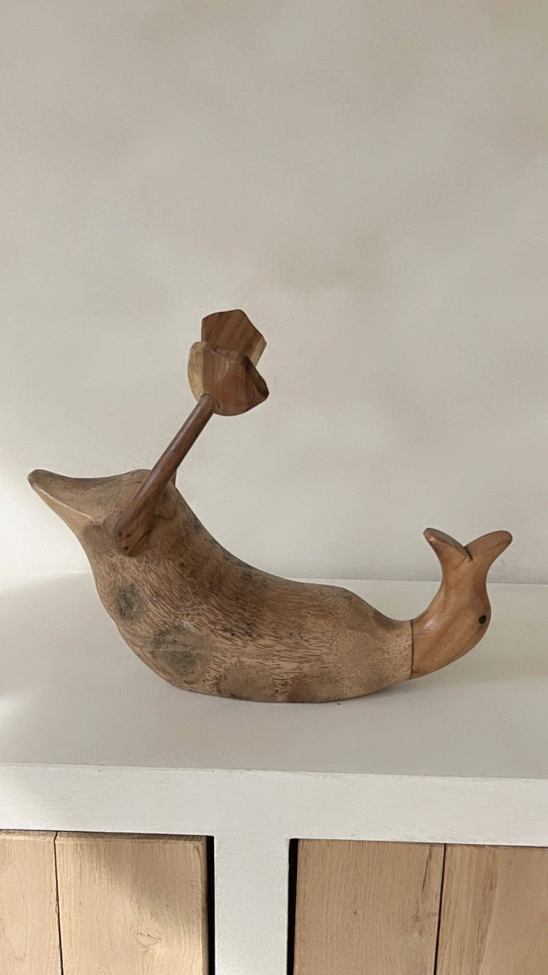 "Drunken Duck" Houten Wijnfles Houder Pietje. - Afbeelding 2