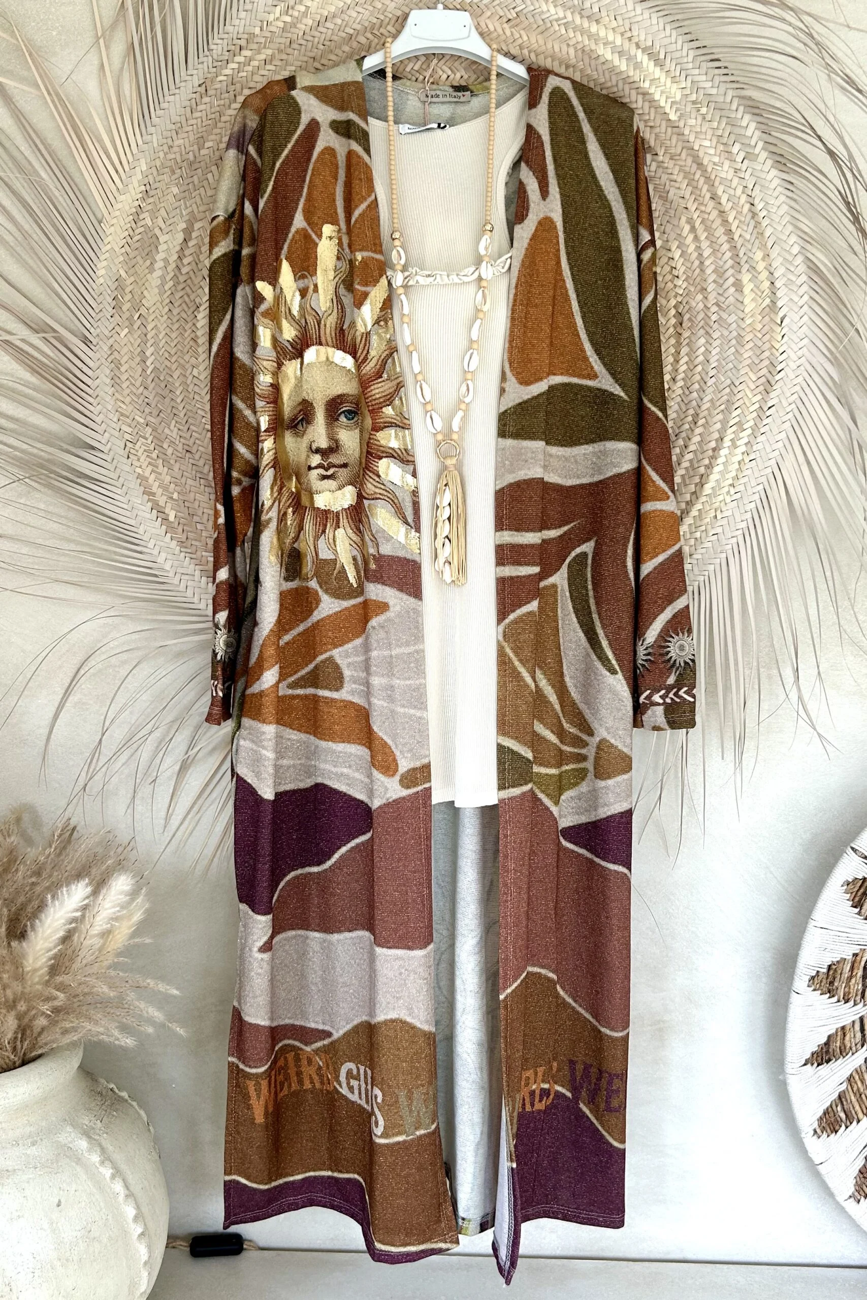 Kimono Vest Viola Lurex, Aardetinten. - Afbeelding 19