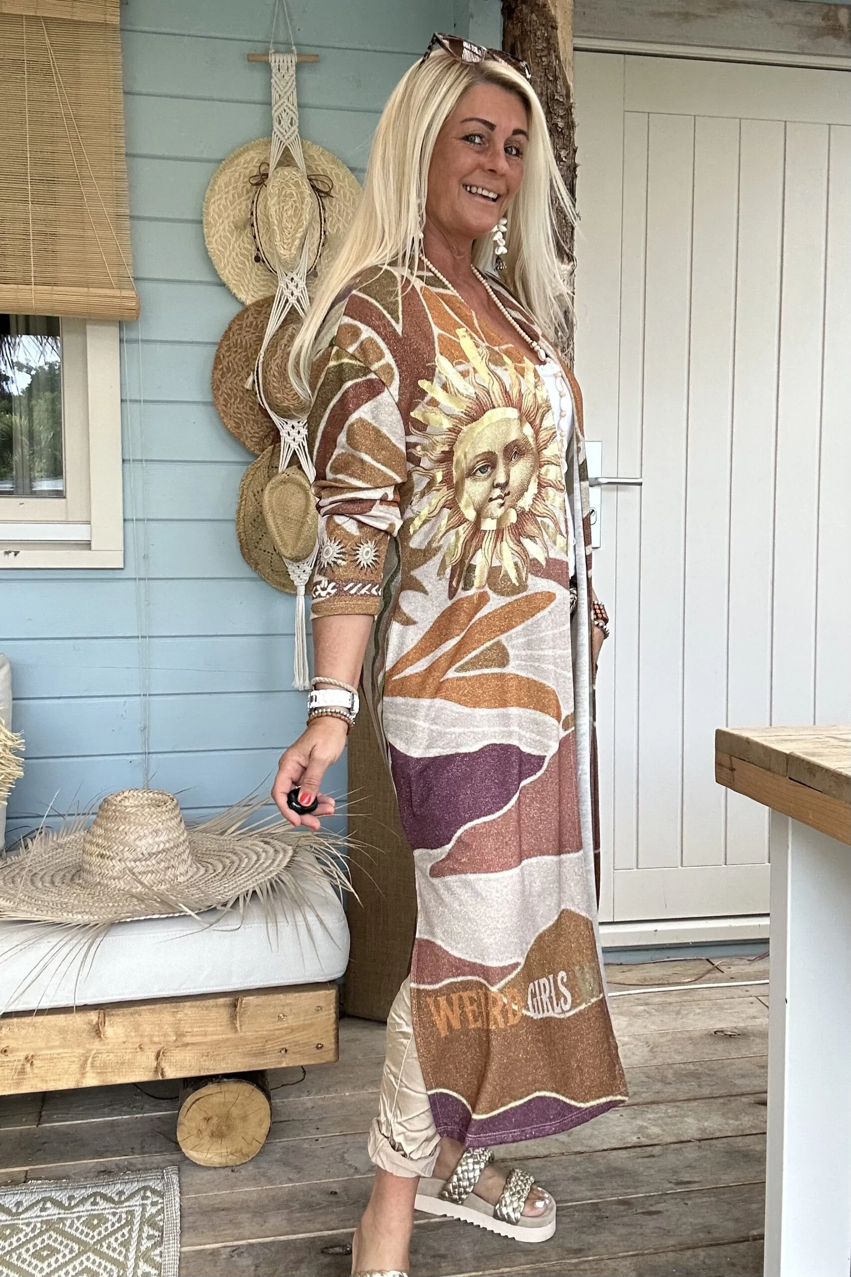 Kimono Vest Viola Lurex, Aardetinten. - Afbeelding 16