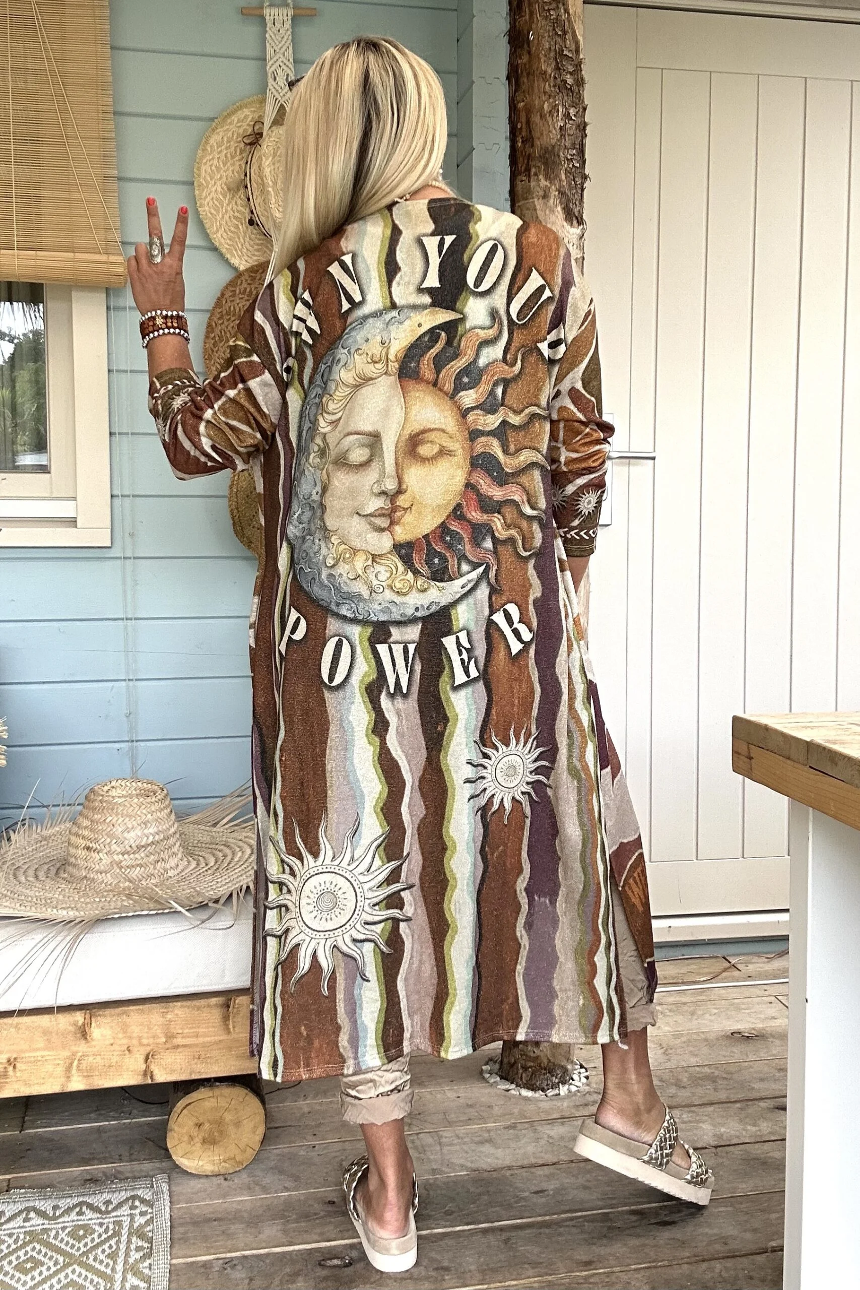 Kimono Vest Viola Lurex, Aardetinten. - Afbeelding 14