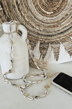 (Telefoon) Ketting Keet met Cowrie schelpjes.