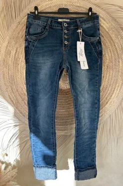 Jewelly Baggy Jeans Donker Blauw. (JW 22203)