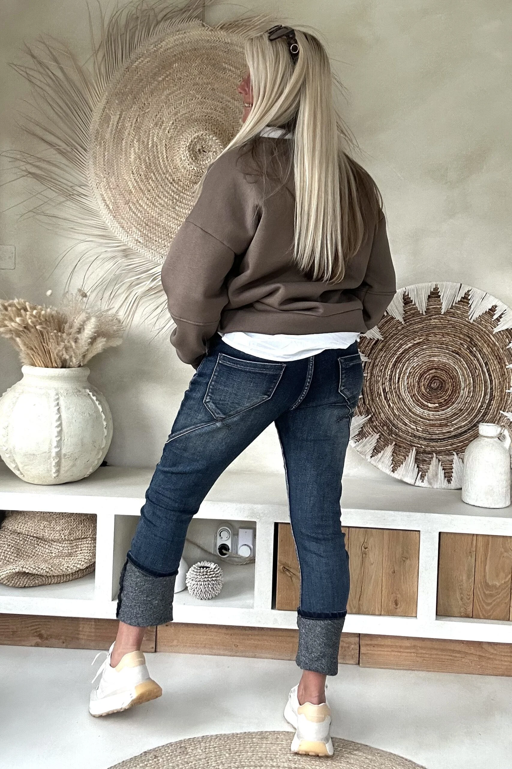 Baggy Jeans Puck met Patches, Mid Blauw. - Afbeelding 7