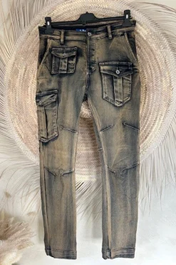 Cargo Jeans Jelka met zakken, Vintage wash.