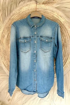 Jeans Blouse Billie, Licht Blauw.