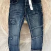 Baggy Jeans Puck met Patches, Mid Blauw.