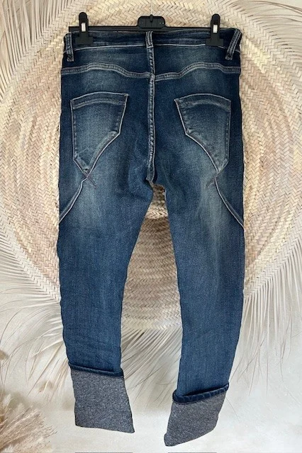 Baggy Jeans Puck met Patches, Mid Blauw. - Afbeelding 2