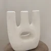 Kaarshouder Verfa Terracotta Drie-arm, Mat Wit.