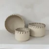 Plantenpot Zana (set van 3) met Touwaccenten, Zandkleur.