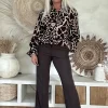 Boho Basic Flared Pantalon Bailey, Donker Bruin.  (LEVERTIJD 2 -7 WERKDAGEN )