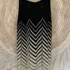 Gebreide Chevron Top Talinka, Zwart/Goud.