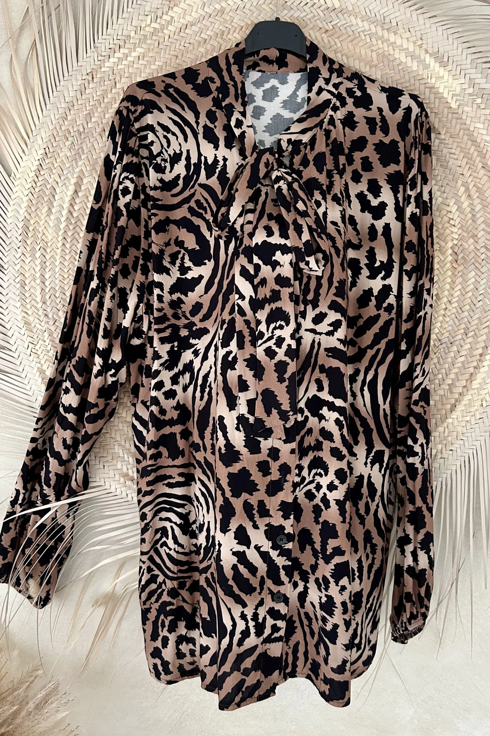 Blouse Leopard met Strik Gaby, Bruin/Zwart. - Afbeelding 22