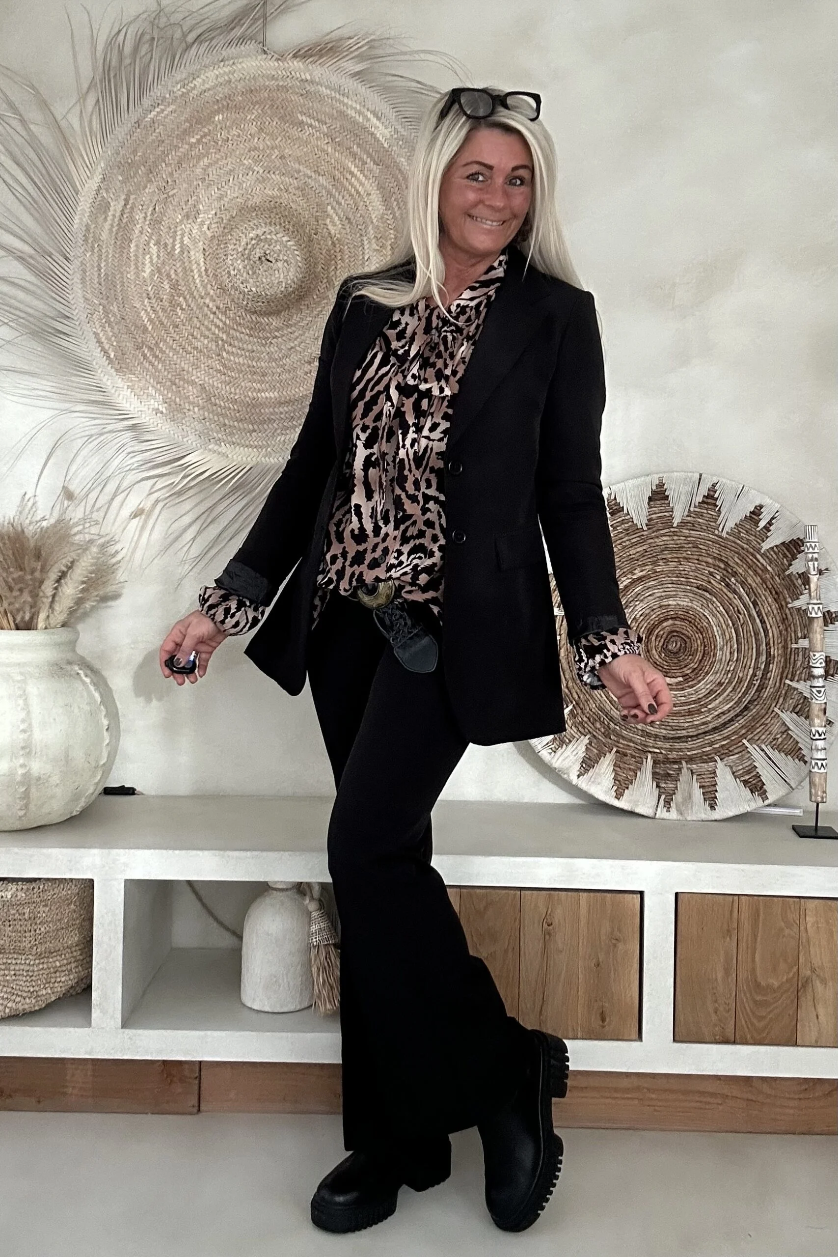 Blouse Leopard met Strik Gaby, Bruin/Zwart. - Afbeelding 11