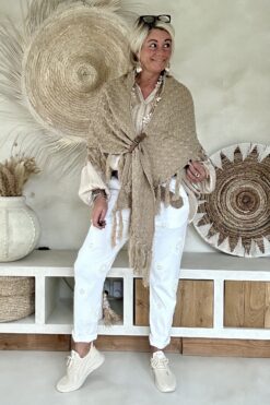 Knitwear Omslagdoek Sienna, Naturel.