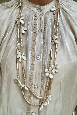 Boho Bloemen ketting Daisy, Naturel.