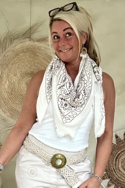 Bandana Sjaal XXL Nahla, Creme.